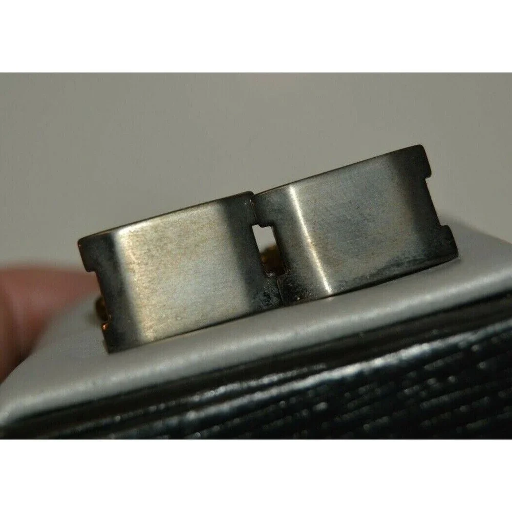 Nice Aged PERRY ELLIS Gun Metal Silver Classic Men's Dress Cuff Links w/ Box